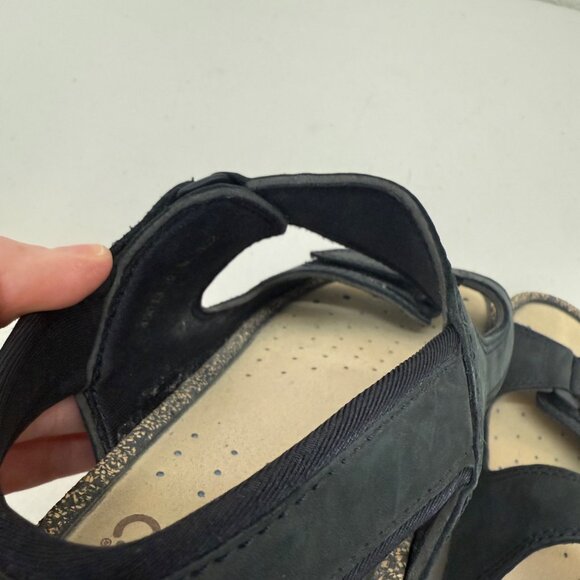 Ecco Cosmo Black Leather Cork Adjust Open Toe Sandals Shoe Womens sz 39 US 8-8.5 - Picture 5 of 9